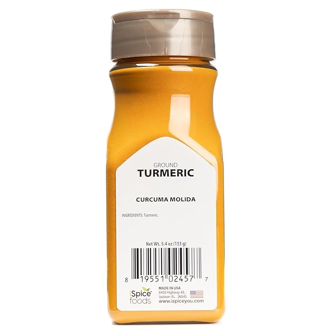iSpice Pure Premium Ground Turmeric Powder | All Natural Tumeric Fresh| Ready to Use Golden Turmeric Root Extract | Turmeric Spice | Gluten Free | Keto Friendly | 5.4 Oz (153g)