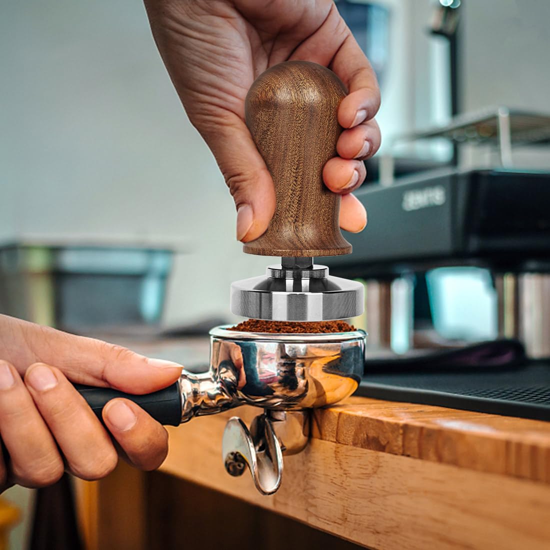 Y-Step 51mm Espresso Tamper Set, 30 lb Consistent Pressure Calibrated Coffee Tamper with Spring