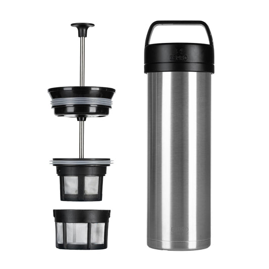 ESPRO Go P0 Ultralight French Press Coffee Maker for Travel, Vacuum Insulated Stainless Steel, 16
