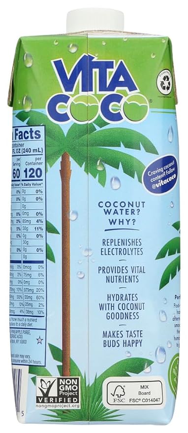 Vita Coco Coconut Water, Pineapple, 16.9 Fl Oz
