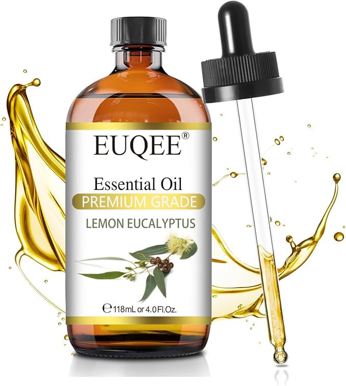 Lemon Eucalyptus Essential Oil Pure Lemon Eucalyptus Oil, Large Capacity Essential Oil with Glass Dropper for Diffuser, Candle Making - 118ml / 4 Fl.Oz