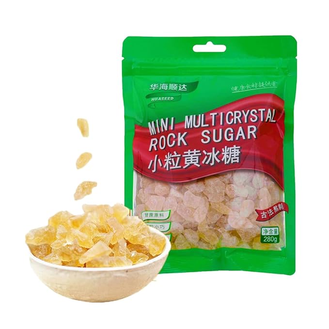 Fraunitsh Yellow Rock Sugar - Natural Sweetener, 9.8oz | Small Sugar Crystals | Perfect for Tea, Coffee, Baking, Boba, Cooking & Asian Desserts | 容꾢?±楹?,<div>
