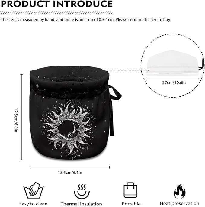 Gothic Sun Tea Cozy Kettle Dust Cover Large Tea Cosy Portable Easy to Clean Tea Pot Dust Cover Insulated Tea Cosy for Hotel Thicken Kettle Dust Cover for Kitchen, CZA18