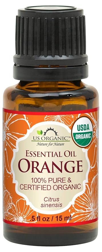 US Organic 100% Pure Sweet Orange Essential Oil - USDA Certified Organic - 15 ml - w/Improved caps