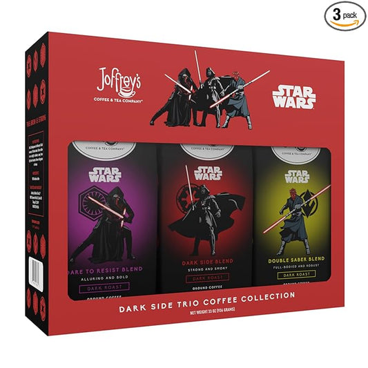 Joffrey's Coffee - STAR WARS??Dark Side Trio Coffee Collection, STAR WARS Licensed Collection, Artisan Dark Roast, Bold & Smooth Taste, Brew or French Press (Ground, 3-pack)