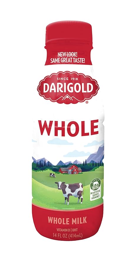 Darigold Shelf Stable Whole Milk with 12 Essential Nutrients, 15g Protein, rsBT Free - 14oz, 12 Pack (Whole)