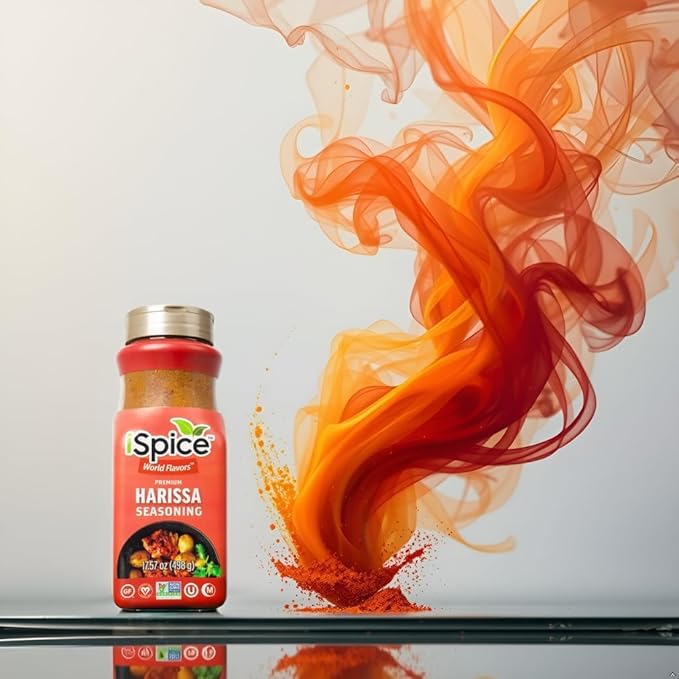 iSpice Blend | Harissa Seasoning | 17.57 oz | Mixed Spice & Seasoning | Bulk Size | Halal | Kosher (Harissa)