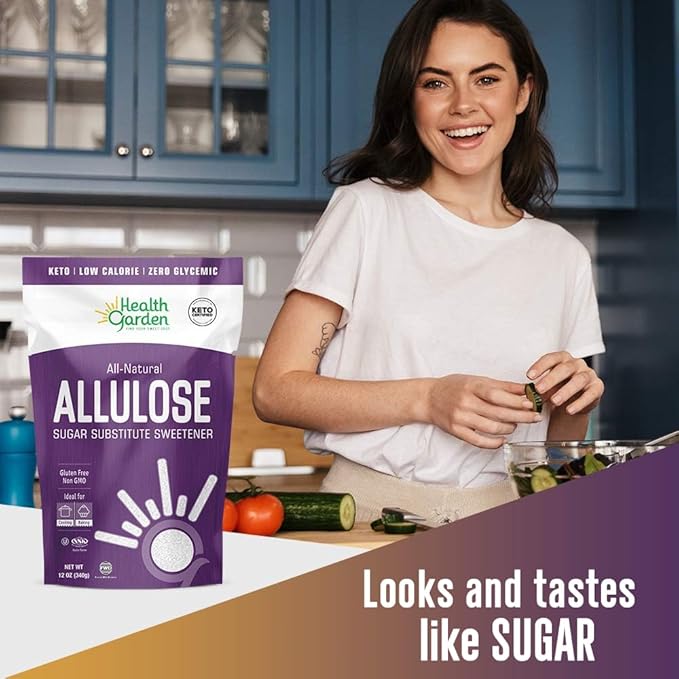 Health Garden Allulose Sweetener - Gluten and Sugar Free - Zero Net Carb - Non GMO - Kosher - Keto Friendly (2.5 LB)