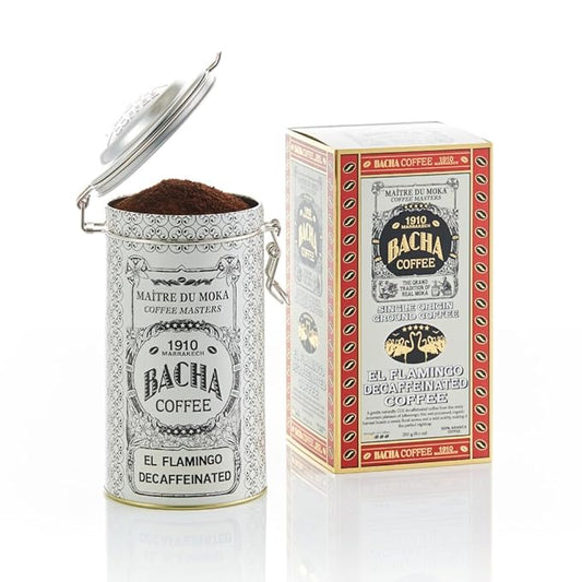 Bacha Coffee | El Flamingo Single Origin Decaffeinated Coffee, Autograph Collection, 100% Arabica Specialty Coffee, Ground Beans, Medium Dark Roast, 250g
