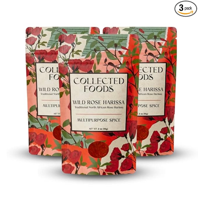 Premium Rose Harissa Spice ??Small-Batch Blend by NYC Chefs with a blend of Peppers & Rose Petals. Featured in Cook with Bon Appétit. Perfect for Roasted Veggies, Grilled Meats and Fish, Stews & Marinades - 2 oz (3 Packages)