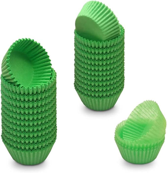 Green Mini Cupcake Liners Natural Greaseproof Paper Muffin Baking Cups, 500-Count