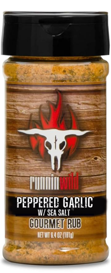 Bold Garlic Pepper with Sea Salt Seasoning ??SPG Seasoning Blend Reimagined for Bigger Flavor | All-Purpose Garlic Salt Rub for Steak, Chicken, Veggies | Runnin??Wild, 7.2 oz