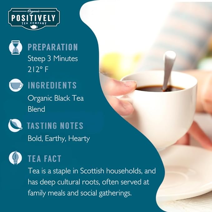 Organic Positively Tea Company, Scottish Breakfast Black Tea, Loose Leaf, 4 Ounce
