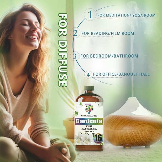 Gardenia Essential Oil (16 oz / 480 ml) ??Gardenia Oils for diffusers, humidifiers, Home Baths, Cleaning Products, Yoga, DIY Soaps and DIY Scented Candles