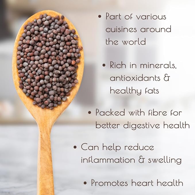 Darsa Organics Black Mustard Seeds 5.3 oz - Premium Quality USDA Organic Certified Black Mustard Seeds for Pickles, Curries, & Spice Blends, Non-GMO, Gluten-Free, Kosher packed in a BPA Free Jar