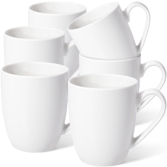 Urbanstrive 16 oz Large Coffee Mugs Set of 6 Ceramic Coffee Mug White Coffee Cups Tea Cups Idea
