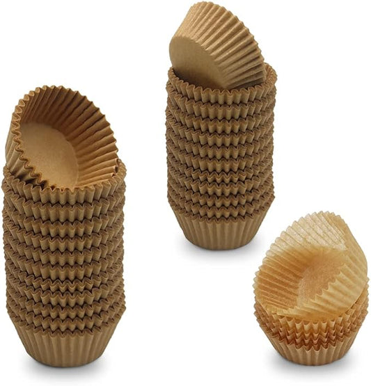 Unbleached Mini Cupcake Liners Natural Greaseproof Paper Muffin Baking Cups, 500-Count