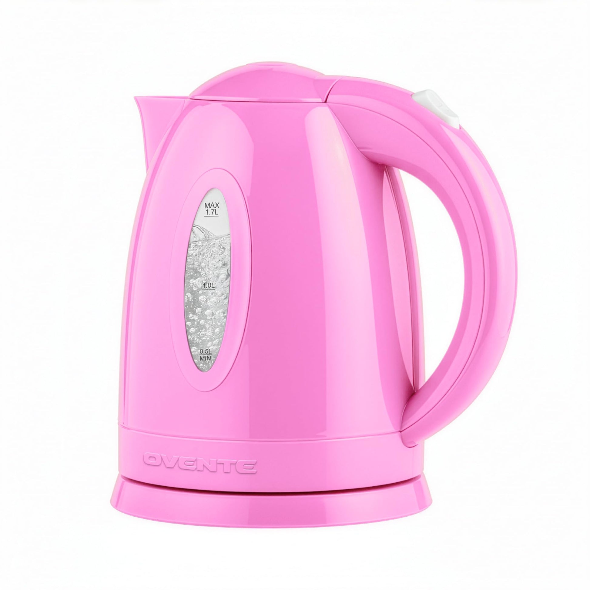 OVENTE 1.7L Electric Kettle with 1100W Fast Boiling Water, Pink KP72P