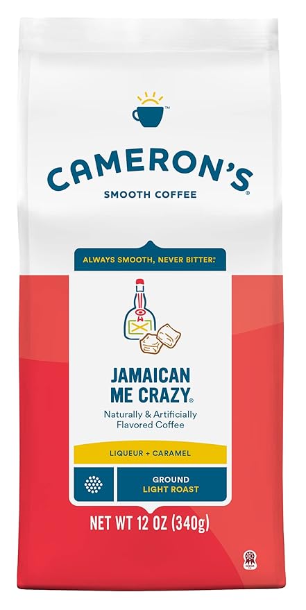 Cameron's Coffee Roasted Ground Coffee Bag, Flavored, Jamaican Me Crazy, 12 Ounce