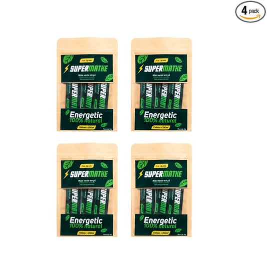 SuperMathe Yerba Mate Powder ??4-Pack (7 Blisters Each, 28 Total) ??Single-Serve Blister Packs ??Original Green Mate Flavor