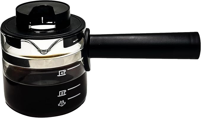 4 Cup Espresso Glass Coffee Pot Replacement-Espresso Accessories Compatible with IMUSA, Hamilton Beach, Mr.Coffee, Breville, UNIVEN Espresso Machine,Black handle