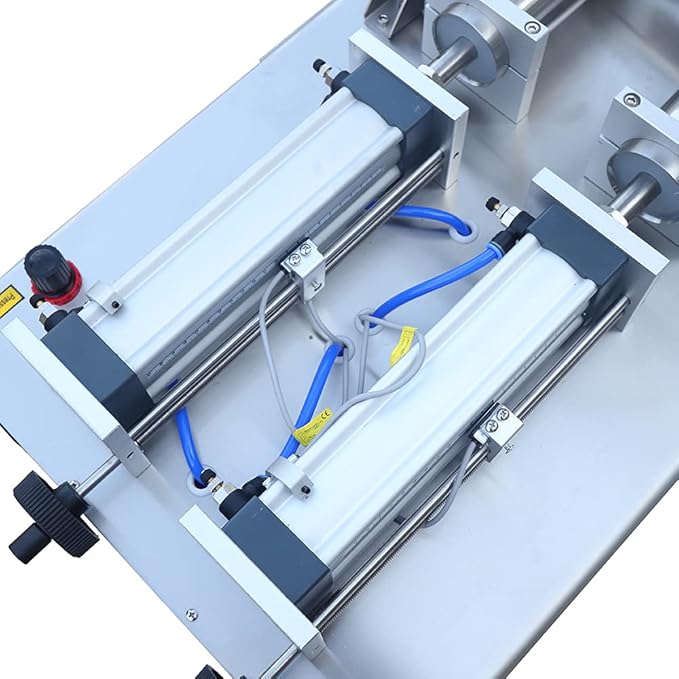 110V Horizontal Pneumatic Paste Filling Machine, Paste Liquid Filling Machine with Hopper, Pneumatic Dual-Use Paste Filling Machine for Cream Shampoo Liquids
