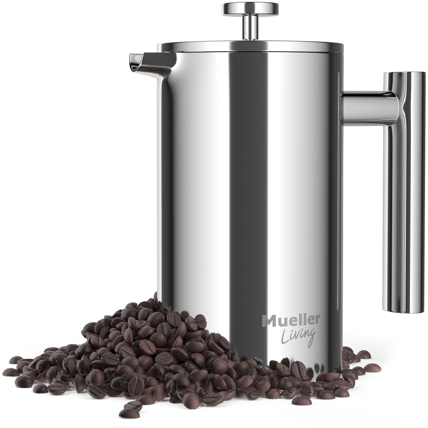 MuellerLiving French Press Coffee Maker 20oz, Stainless Steel French Press Coffee, 4 Filter Heat
