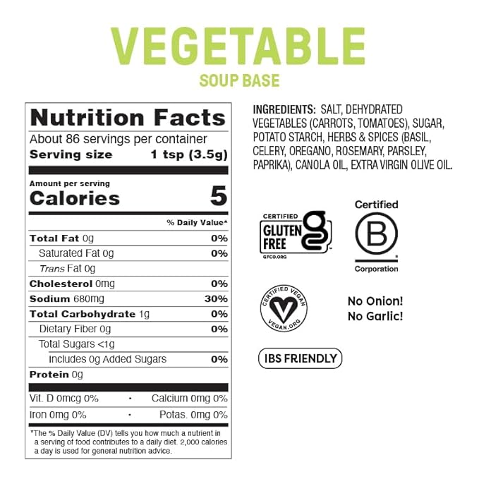 Fody Foods Chicken & Vegetable Soup Base & Seasoning, 10.6 Oz (Pack of 2), Ready to Use, Garlic and Onion Free, Low FODMAP Certified, Gut & IBS Friendly, Non-GMO, Gluten Free