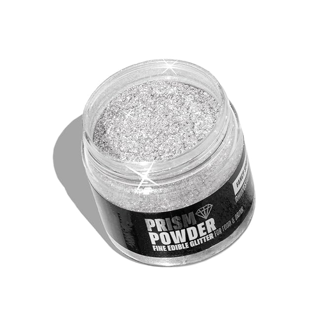 Fancy Sprinkles Rhinestone Silver Bulk Premium Edible Glitter, 100% Edible Glitter for Sparkling Food & Drinks No Taste or Texture (25gm)