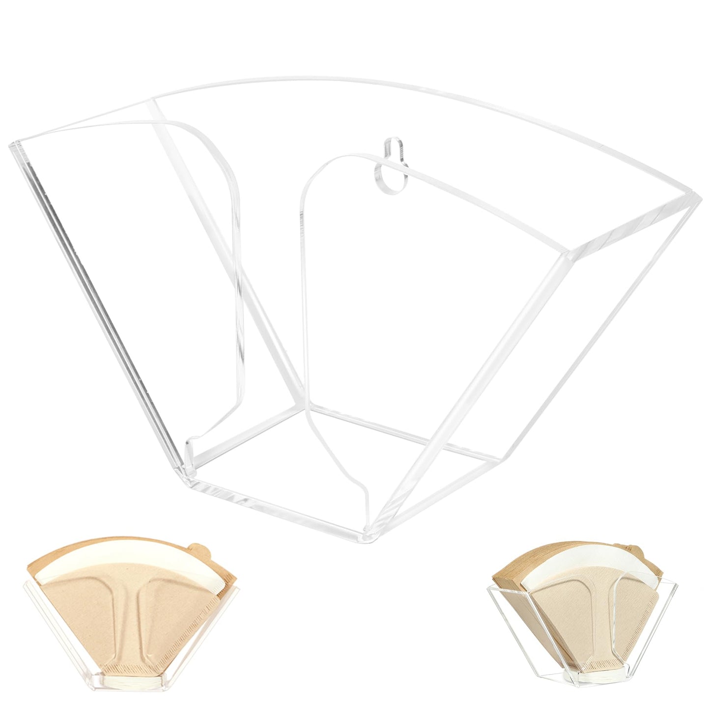Kamehame Coffee Filter Holder, Wall Mount Coffee Filter Dispenser Rack, Clear Acrylic Storage