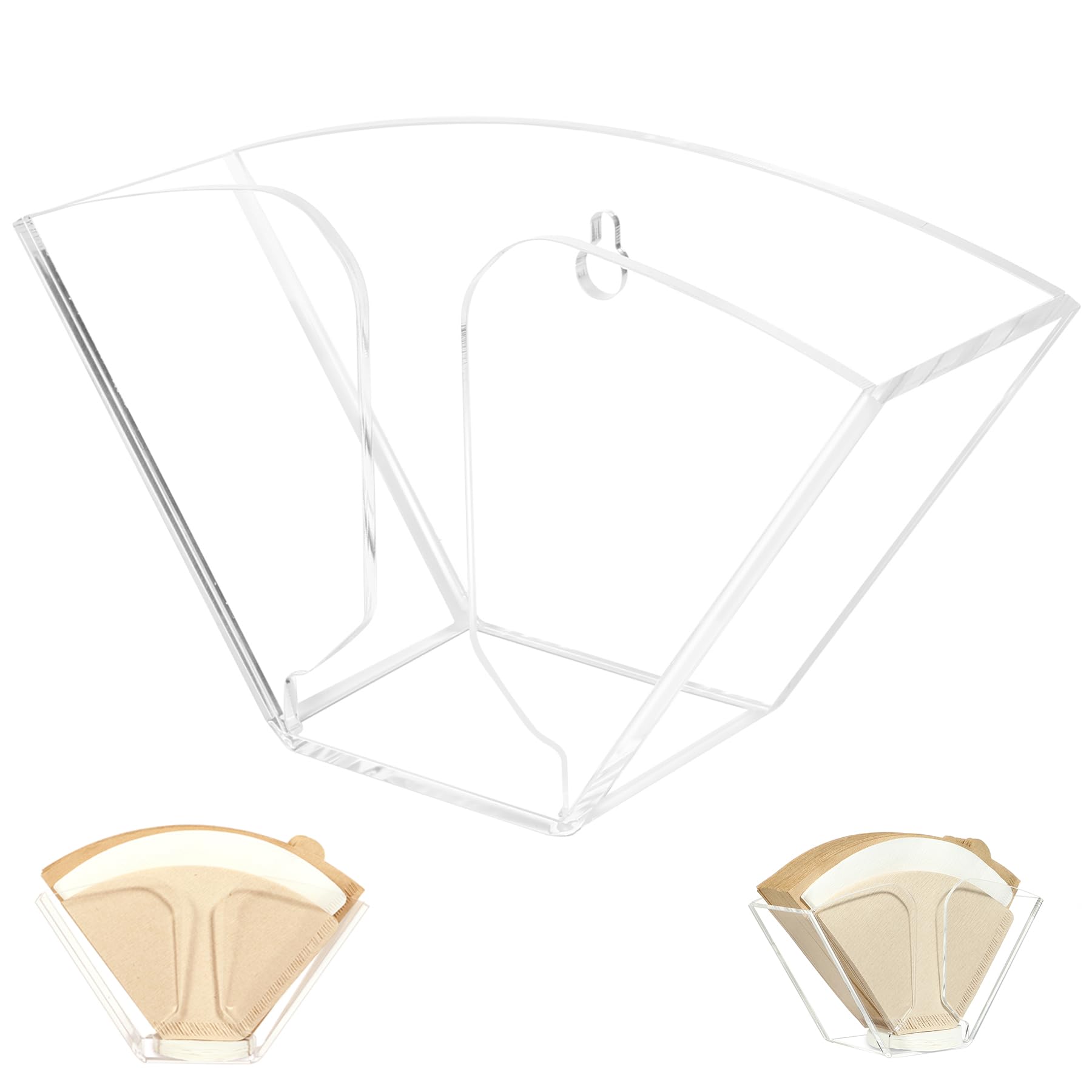 Kamehame Coffee Filter Holder, Wall Mount Coffee Filter Dispenser Rack, Clear Acrylic Storage
