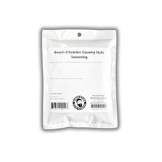 Bearded Butchers Country Style Seasoning, 8oz ??Seasons Up to 25 lbs Meat ??Classic Breakfast Sausage Blend ??Savory & Slightly Sweet ??No MSG ??Perfect for Links & Patties ??Butcher Shop Recipe