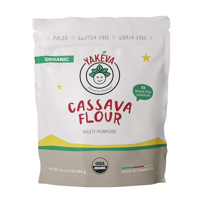 YAK횋VA Organic Cassava Flour - Gluten-Free Flour, Grain-Free, Nut-Free, Wheat Substitute, Paleo, Non-GMO, 100% Yuca Root, No Additives & Preservatives