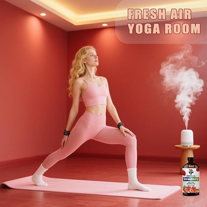 Strawberry Essential Oil (4 oz/120 ml) ??Strawberry Oils for Aromatherapy, diffusers, humidifiers, Home fragrances, DIY Skincare, soap Making, DIY Candle, Relaxation, Yoga, and Meditation