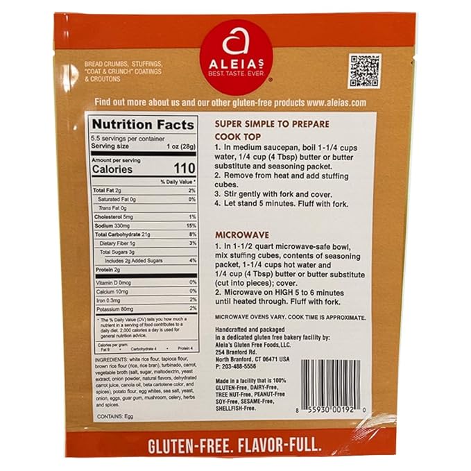 Aleia?셲 Gluten Free Cook Top Stuffing Mix ??Seasoned Vegetable, 5.5oz (3 Pack) ??Ready in 5 Minutes ??Savory Stuffing for Gluten-free Recipes