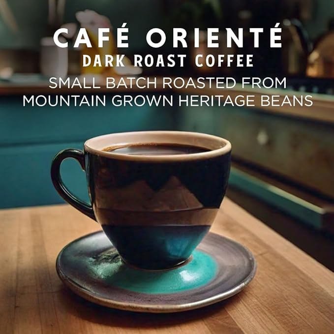 Oriente Dark Roast Coffee Pods, 50 ct, Cuban Inspired Coffee in Recyclable Single Serve Pods - 100% Arabica Coffee, Compatible with Keurig K Cups Maker