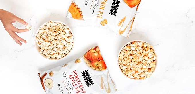 Safe + Fair Plant-Based Gourmet Apple Pie Flavored Popcorn - Honeycrisp Apple Pie Drizzled Kettle Corn Popcorn - Non-GMO + Gluten-Free Snacks,5.5oz