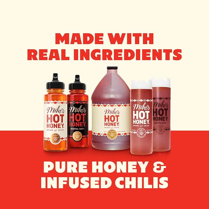 Mike's Hot Honey, Original & Extra Hot, America's #1 Spicy Honey with Chili Peppers, Gluten-Free, Paleo-Friendly, (10oz Bottle, 2 Pack)