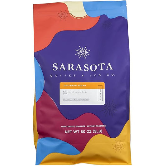 Sarasota Coffee Whole Bean Southern Texas Butter Pecan | Medium Roast Gourmet Flavored Coffee Beans