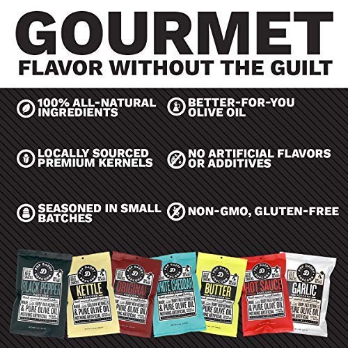 Pop Daddy Flavored Popcorn Gourmet, Chipotle BBQ Flavor Popped Popcorn, Hand Seasoned Ruby Red Kernels, Gluten Free Healthy Popcorn Snacks, 5oz Individual Bags, 3 Pack