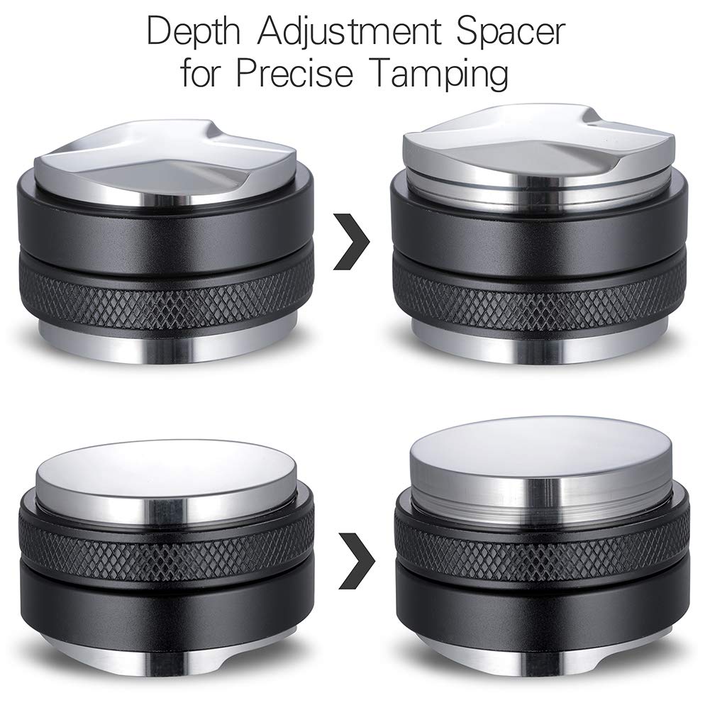 MATOW 53mm Coffee Distributor and Tamper, Dual Head Coffee Leveler Compatible with Breville 54mm