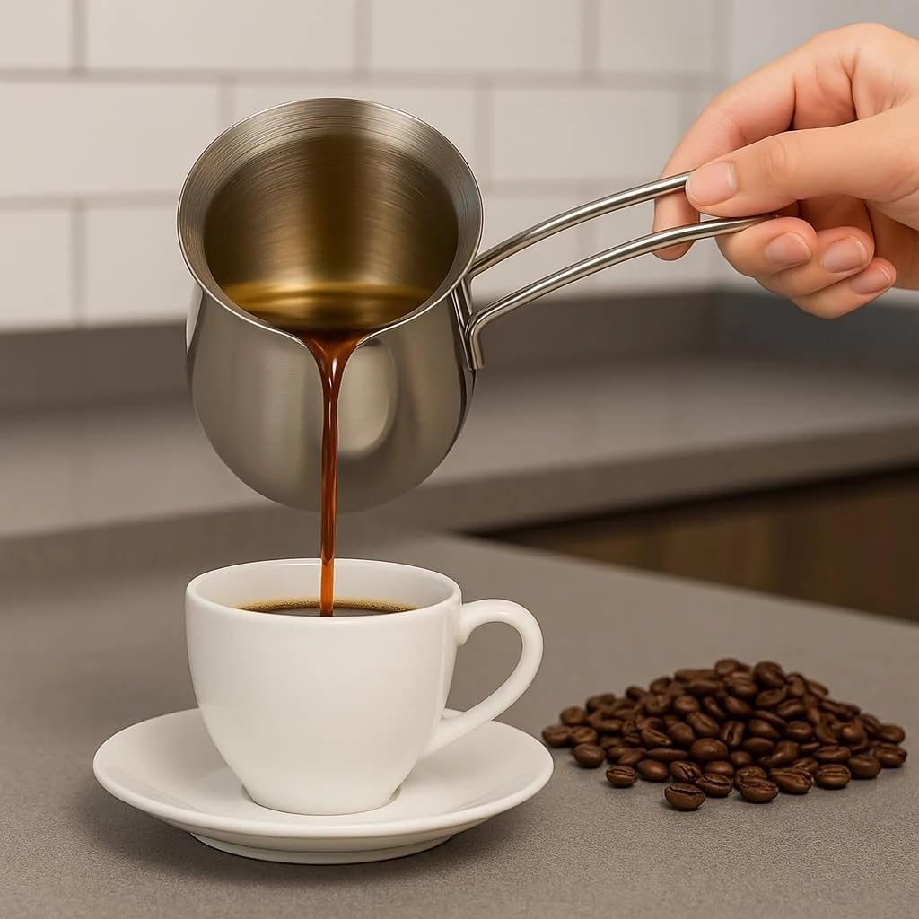 Cuisinox Stainless Steel Turkish Cezve Coffee Pot, 24 oz.