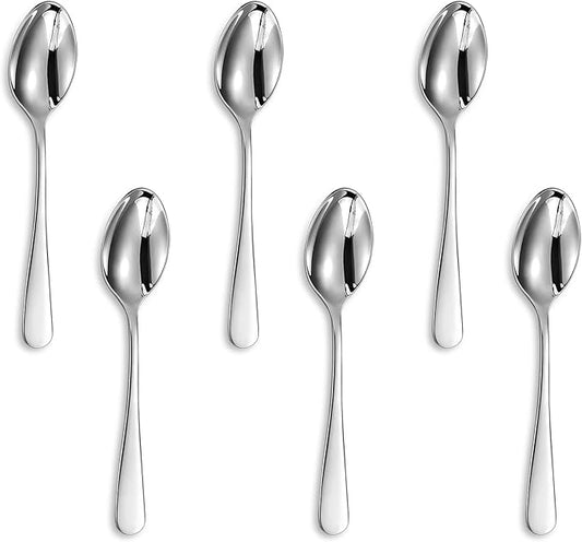 KEAWELL Premium Louise Demitasse Espresso Spoons, 18/10 Stainless Steel, 4.7-Inch Small Size, Dishwasher Safe (4.7 inches, 6)