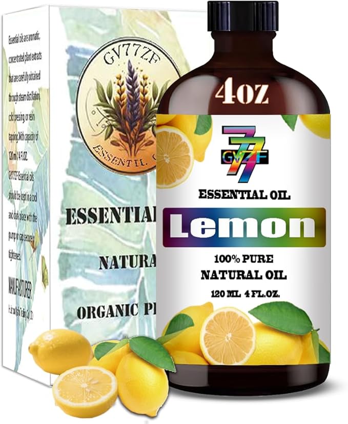 Lemon Essential Oil (4 oz/120 ml) ??Lemon Oils for Aromatherapy, diffusers, humidifiers, Home fragrances, DIY Skincare, soap Making, DIY Candle, Relaxation, Yoga, and Meditation
