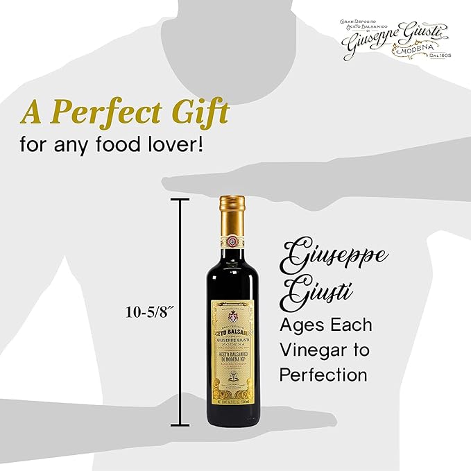 Giusti Balsamic Vinegar of Modena IGP ??Authentic Italian Aceto Balsamico di Modena IGP, Made in Italy, Perfect for Marinades, Vinaigrettes & Sauces ??16.9 fl oz (500 ml) - Pack of 4