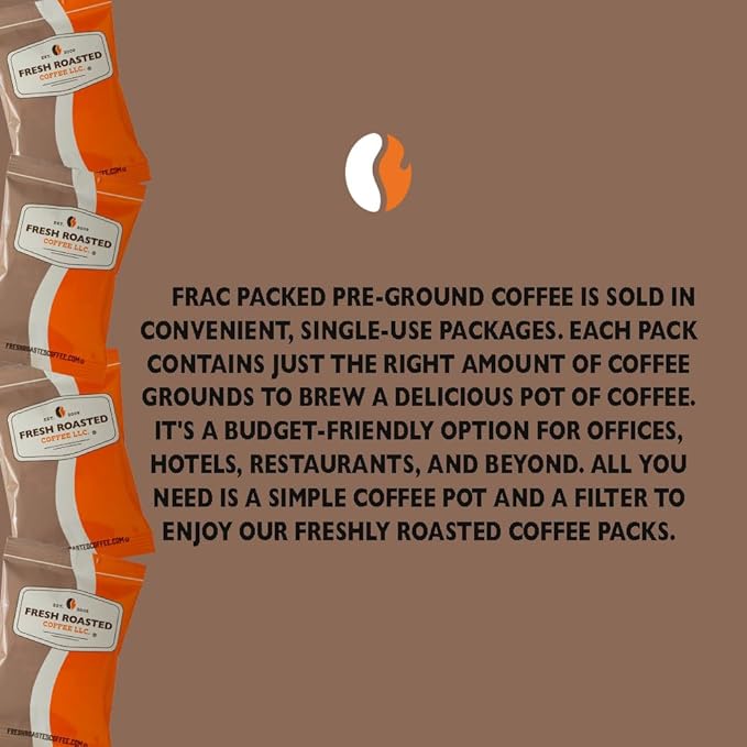 Fresh Roasted Coffee, Water Processed Decaf Colombian, Kosher, Pre-Ground Fractional Packs, 2.25 Ounce, 36 Count