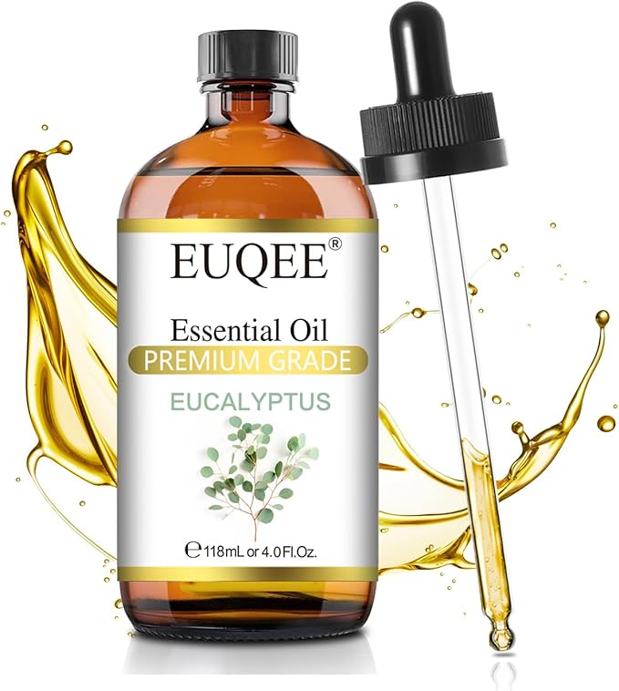 Eucalyptus Essential Oil 118ml Pure Eucalyptus Oil with Glass Dropper for Aromatherapy, Diffuser, Soap & Candle Making - 4Fl.Oz