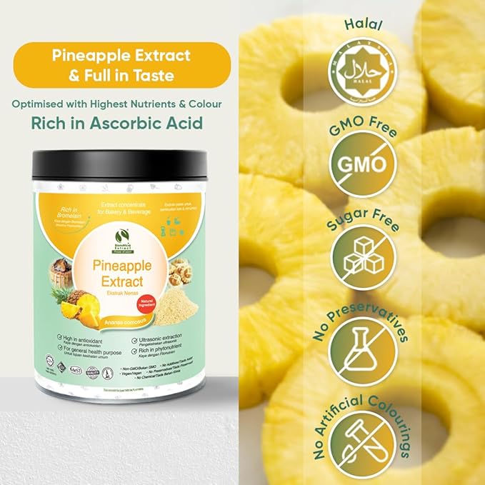 Pineapple Extract Powder 20:1, Rich in Bromelain for Digestion, Immune & Joint Support, Natural Tropical Flavor for Smoothies, Baking, No Sugar Added, Vegan, Gluten-Free & Non GMO (200g)
