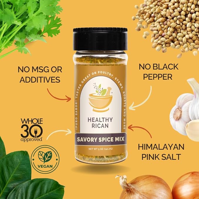 Healthy Rican Savory Chicken Mix Sazon and Sofrito Herb Seasoning for Meat Beef Vegetables Stews BBQ Non GMO No MSG Artificial Flavors Gluten Free Diabetes Sodium Keto Friendly Whole 30 Approved (Savory Chicken Mix Bundle)