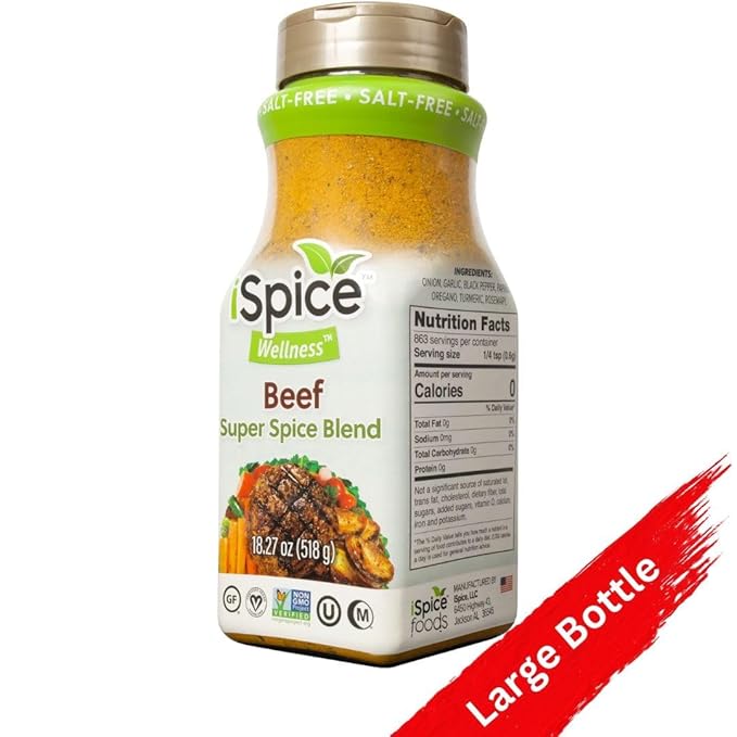 iSpice Blend| Beef Seasoning | 18.27 oz | Mixed Spice & Seasoning | Bulk Size | Halal | Kosher